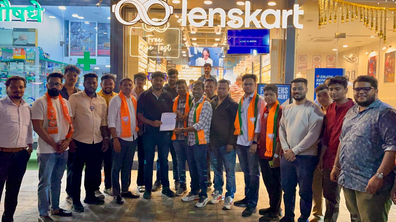 पनवेलमध्ये लेन्सकार्टचा निषेध आणि आंदोलनाचा इशारा